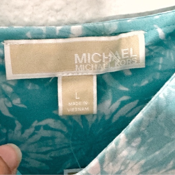 Michael Kors Floral V-Neck Spaghetti Straps Maxi Knit Dress blue size L NWT - Picture 5 of 12